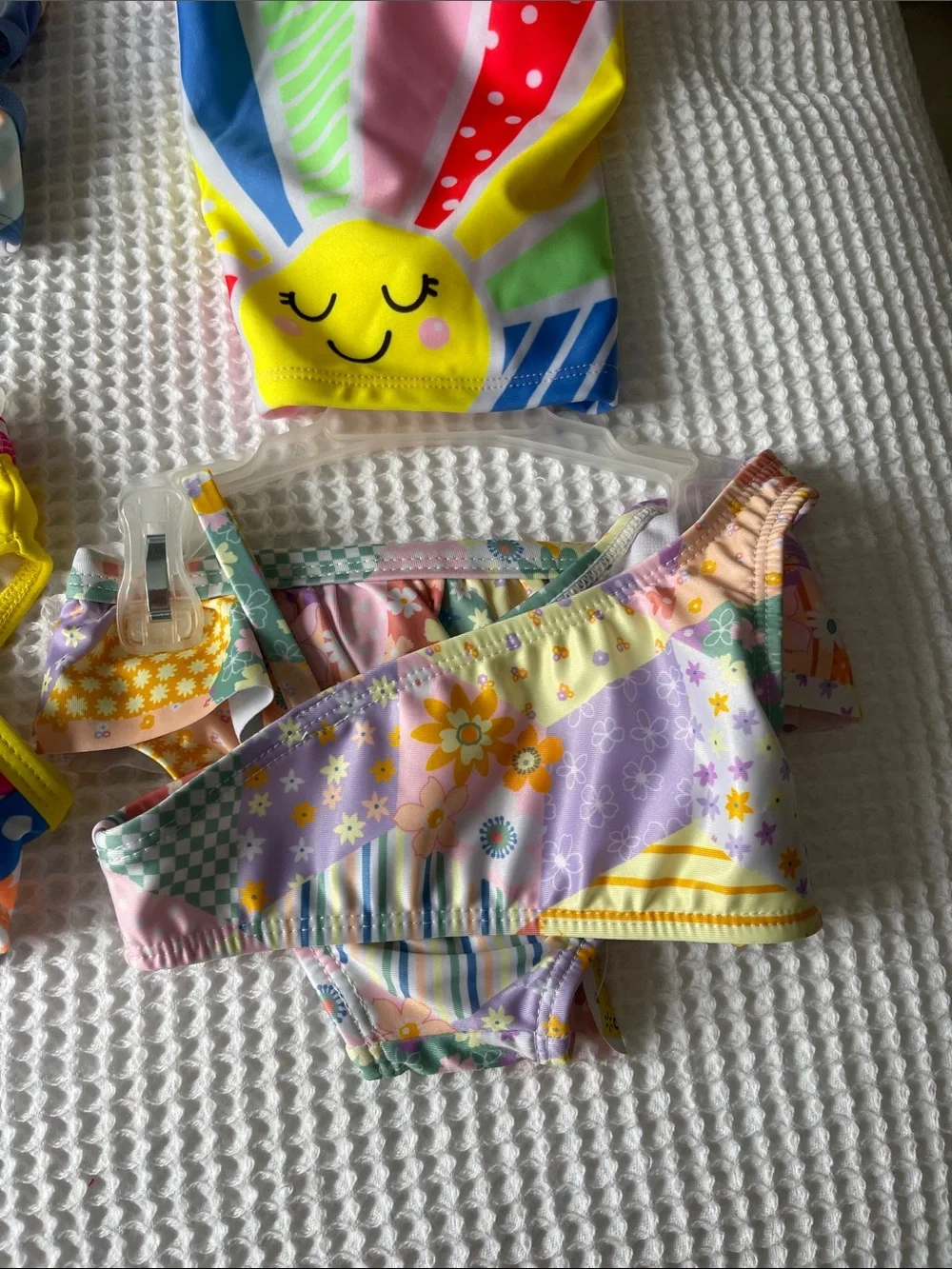 4 wonder nation Girls' Multicolor Swim sets -lPink, Yellow, Blue